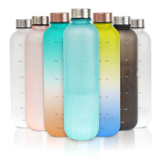 Plastic Water Bottle Frosted Gradient Sports Handle