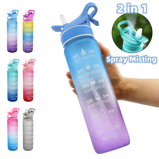 Gradient Color Frosted Water Bottle