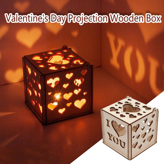 I LOVE YOU Projection Wooden Box