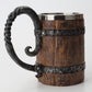 Unique Wooden Barrel Double-Layer Beer Mug with Stainless Steel Liner