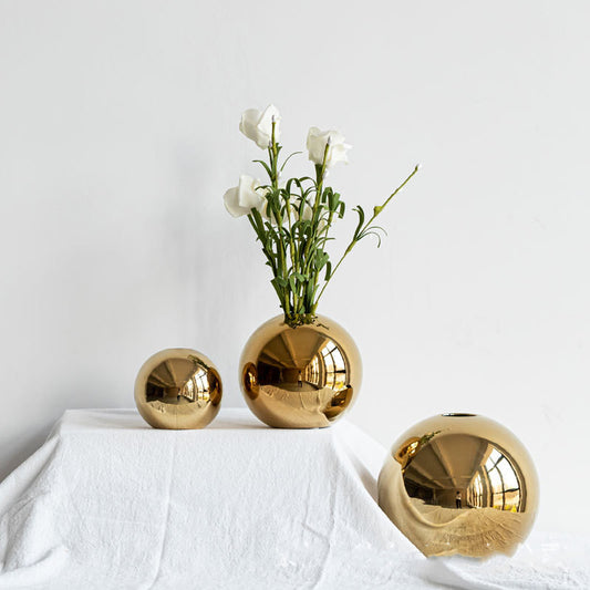 Electroplated Ceramic Gold Vase
