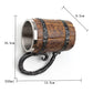 Unique Wooden Barrel Double-Layer Beer Mug with Stainless Steel Liner