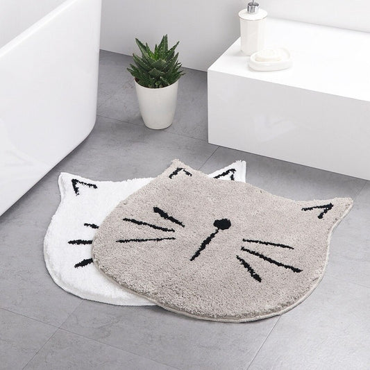 Cartoon cat bathroom absorbent mat