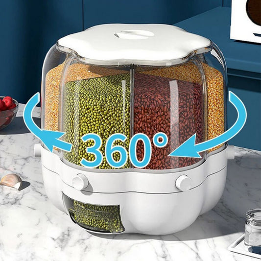 Large Food Storage Container 360 Rotating Kitchen Storage Container