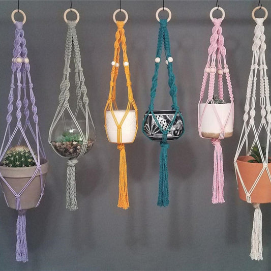 Handwoven Cotton Rope Hanging Basket