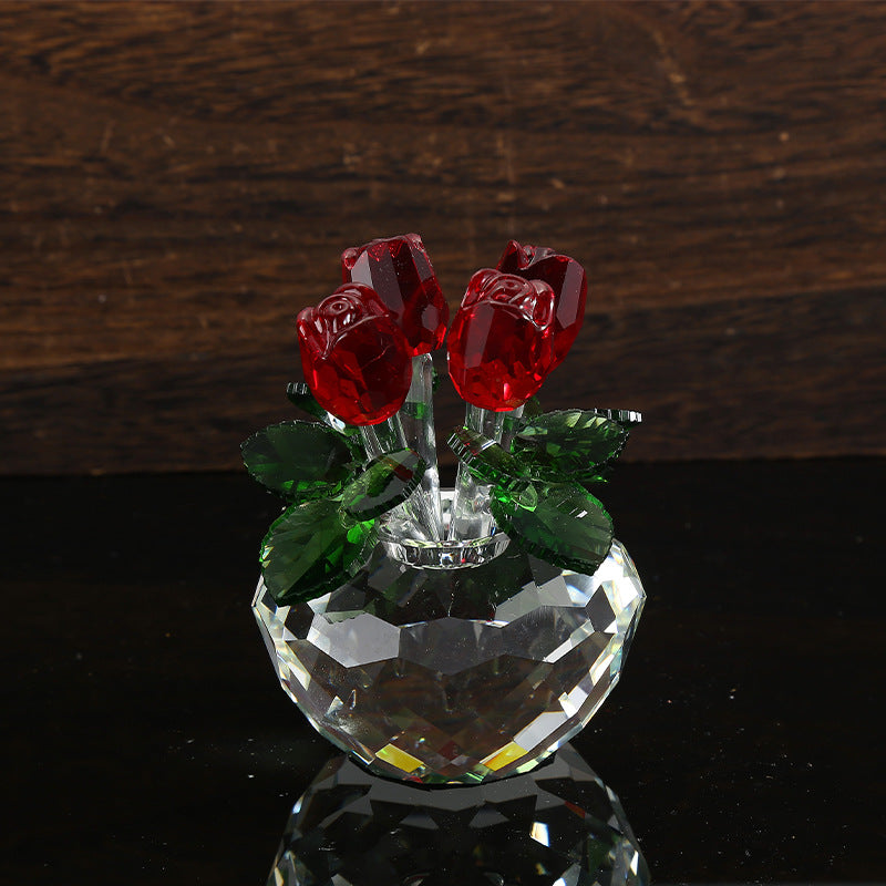 Crystal Rose Ornaments