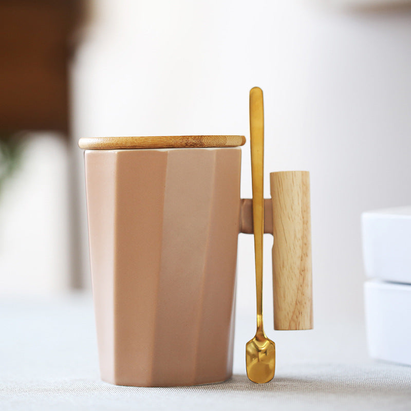 Ceramic Mug With Wooden Handle
