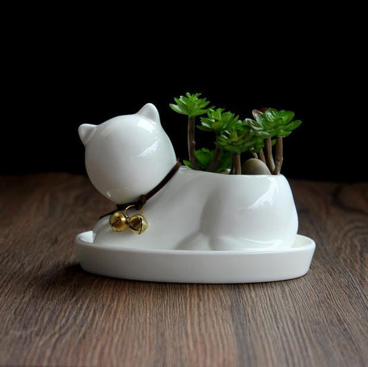 Cartoon Cat Ceramic Planter