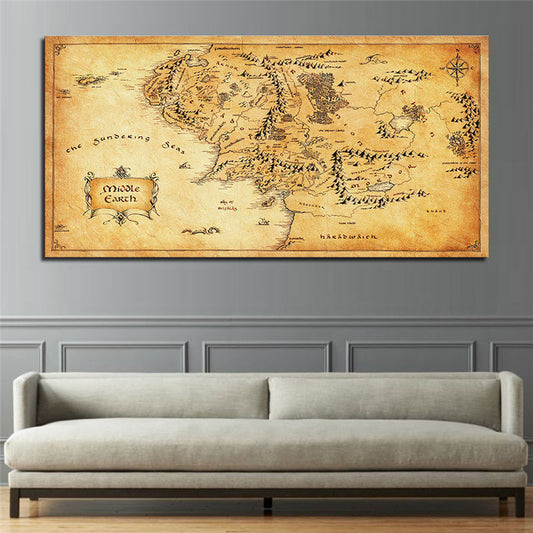 Vintage Style Movie Map Painting