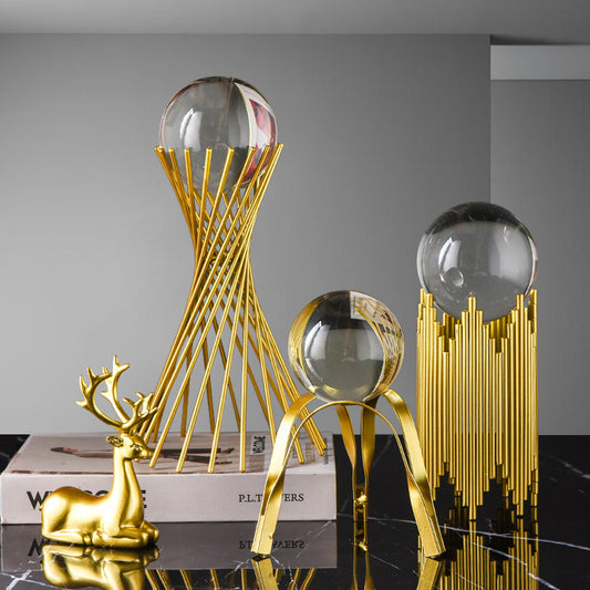 Golden Luxury Modern Metal Crystal Ball